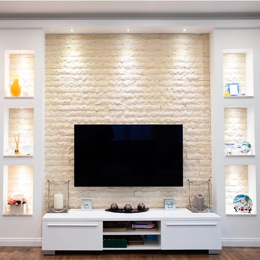 Media Wall Installation Fife – Media wall with lights by GSM Electricians in Dunfermline